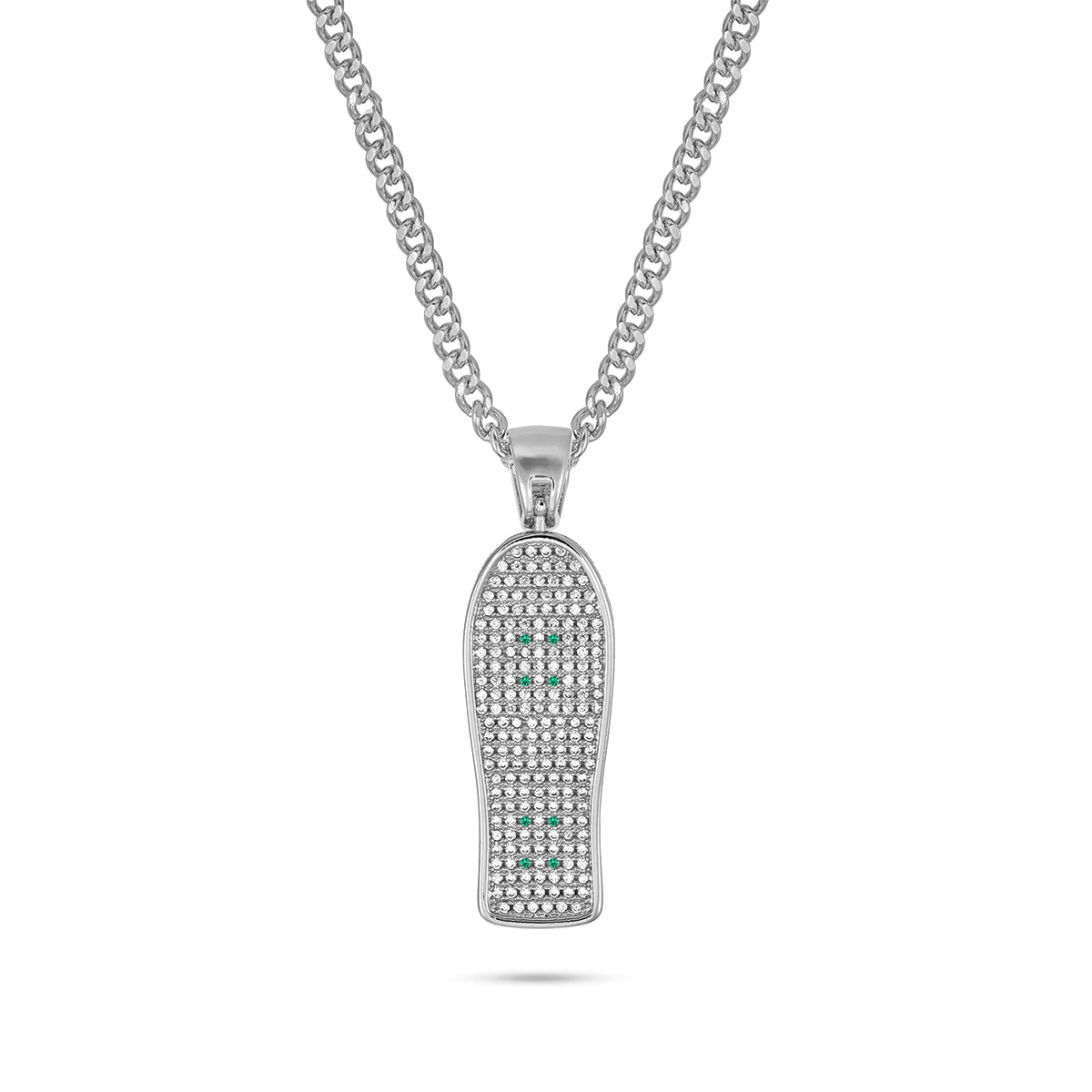 ICED OUT OLD SCHOOL DECK PENDANT (SILVER)