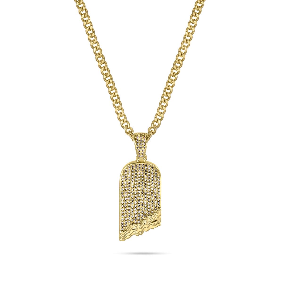 ICED OUT BROKEN DECK PENDANT (GOLD)