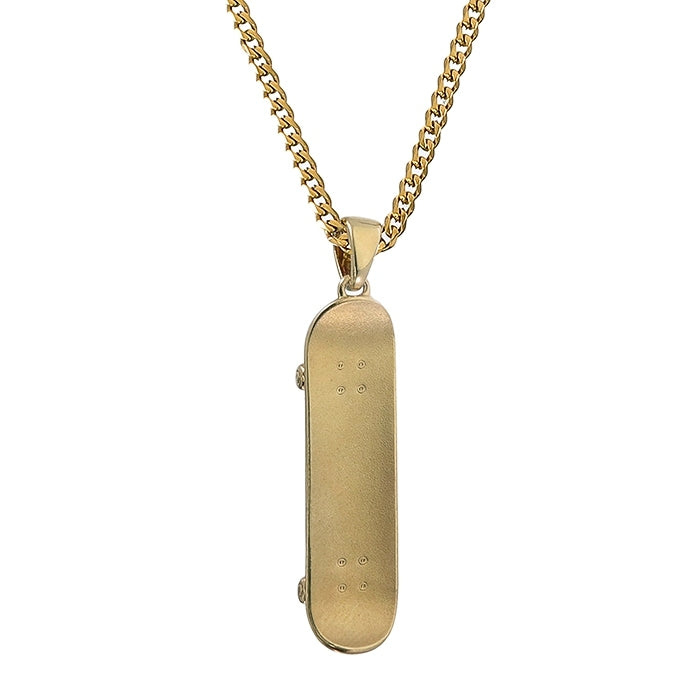 PERSONALIZED SKATEBOARD PENDANT (GOLD)