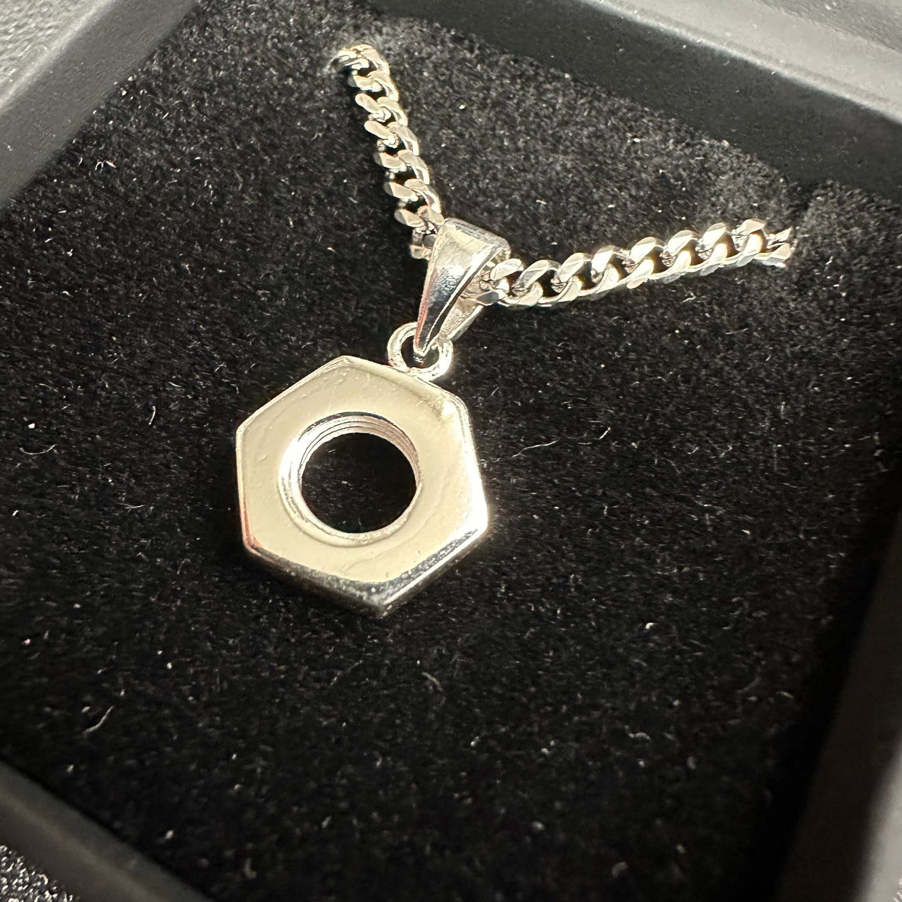 Hex Nut Pendant (Silver)