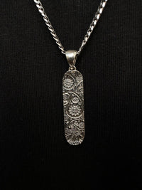 Thumbnail for SALE! PAISLEY SKATEBOARD DECK PENDANT (SILVER)