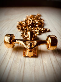Thumbnail for Skateboard Truck w/Wheels Pendant (Gold)