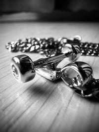 Thumbnail for SKATEBOARD TRUCK w/ WHEELS PENDANT (SILVER)