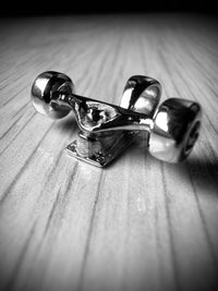 Thumbnail for SKATEBOARD TRUCK w/ WHEELS PENDANT (SILVER)