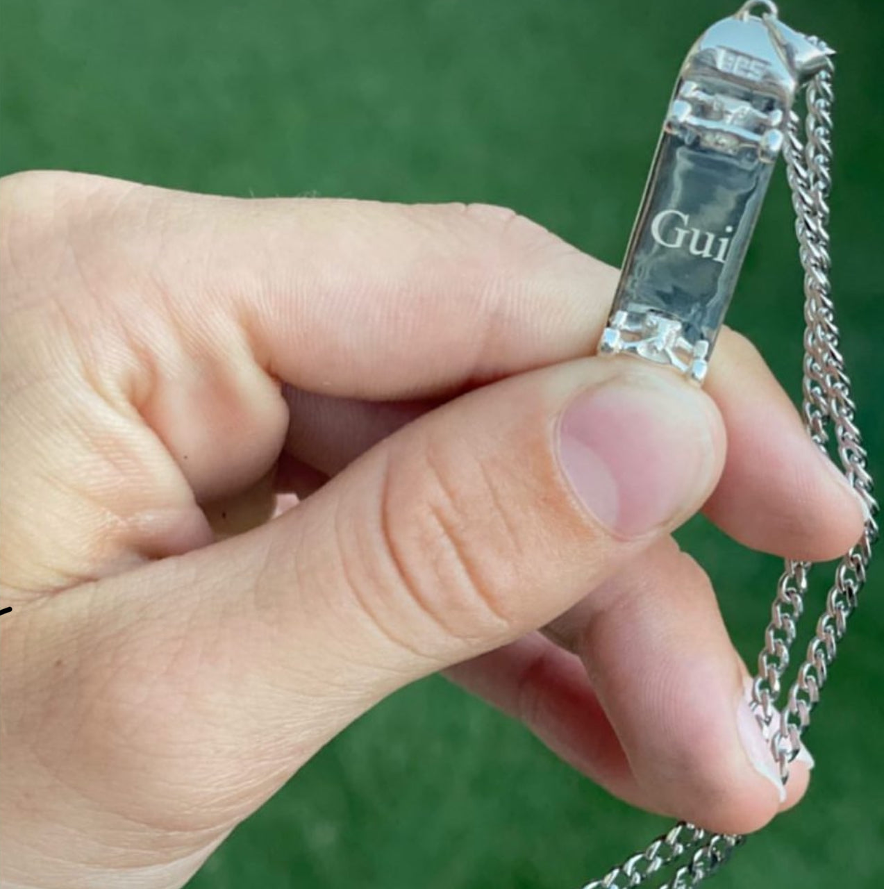 Personalized Skateboard Pendant (Silver)