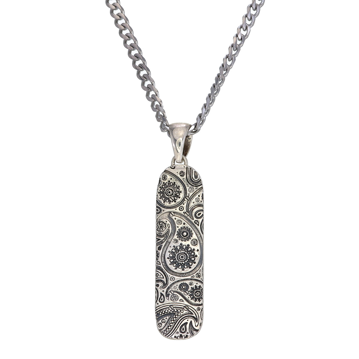 Paisley-Skateboard-Deck-Anhänger (Silber)