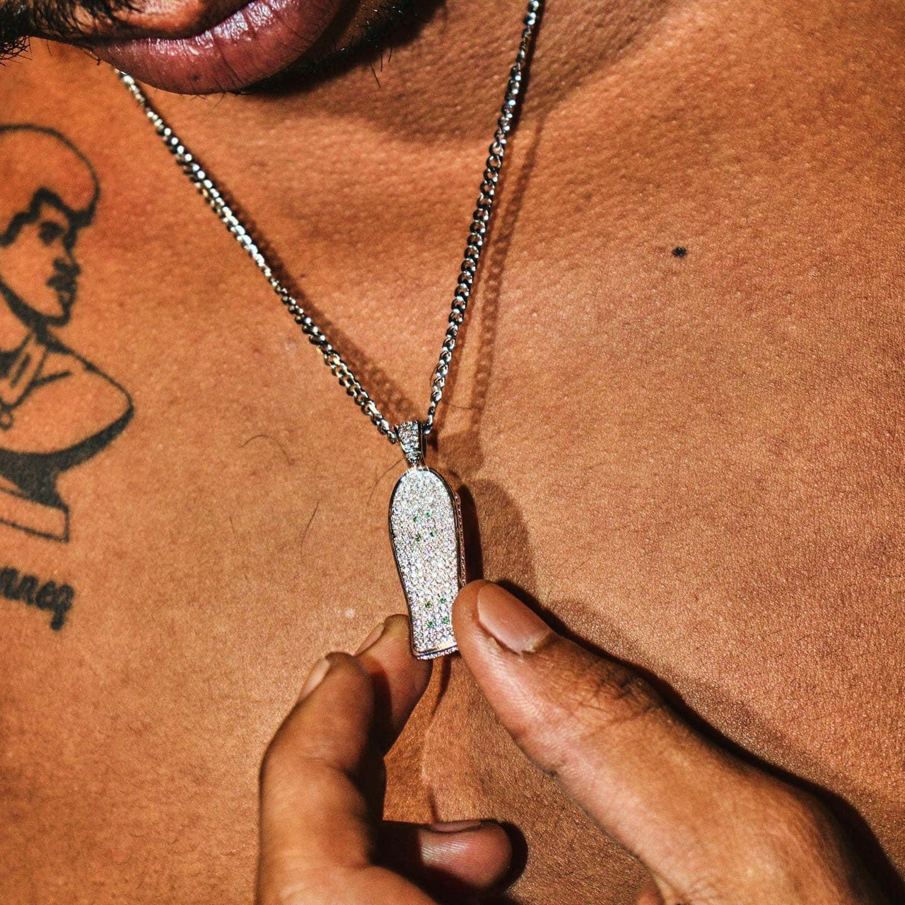 ICED OUT Old School Deck Pendant (Silver)