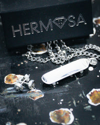 Thumbnail for Skateboard Pendant & Earrings Bundle (Silver)