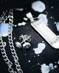 Thumbnail for Skateboard Pendant & Earrings Bundle (Silver)