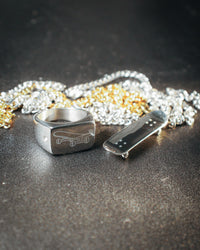 Thumbnail for Skateboard Pendant & Ring Bundle (Silver)