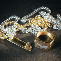 Thumbnail for Skateboard Pendant & Ring Bundle (Gold)