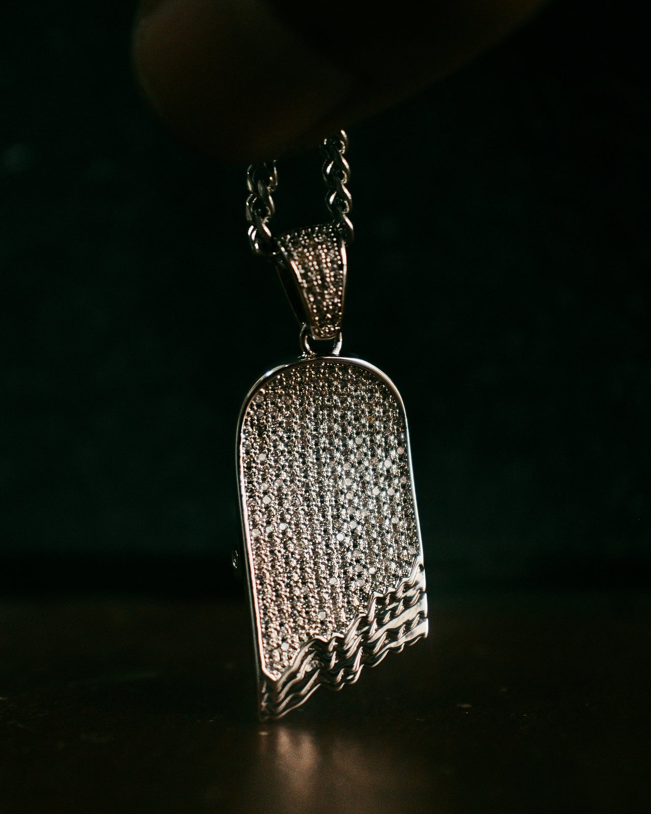 ICED OUT Broken Deck Pendant (Silver)