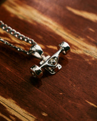 Thumbnail for Skateboard Truck w/Wheels Pendant (Silver)