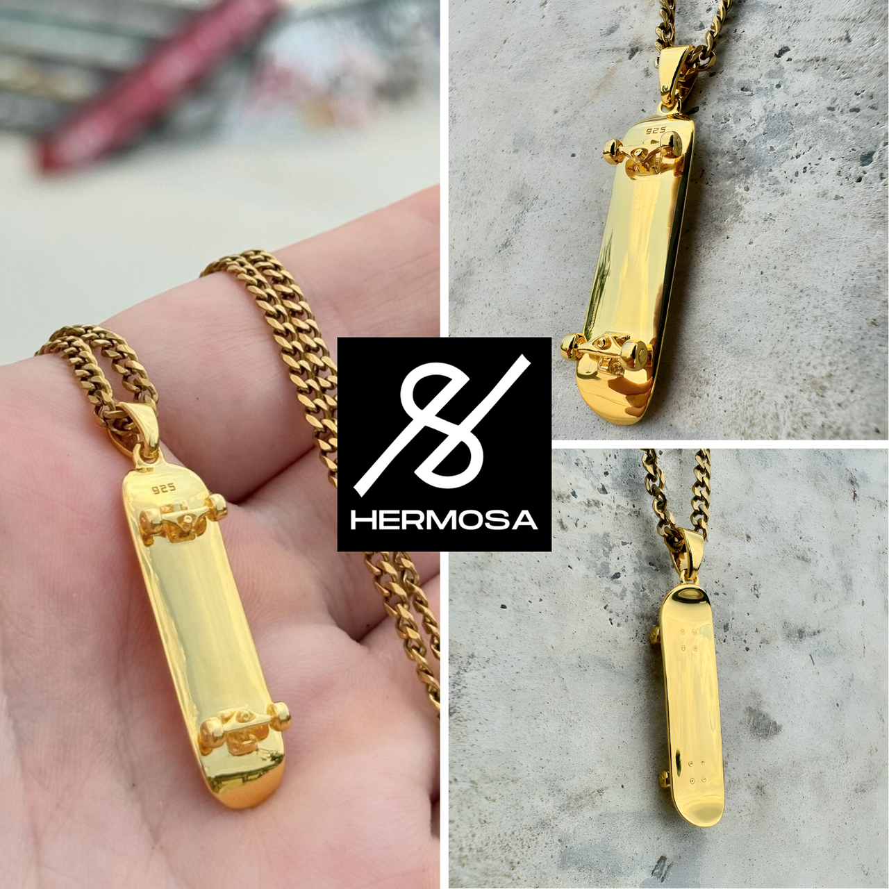 Colgante de patineta (oro)