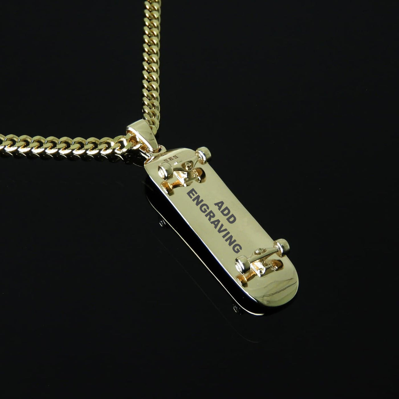 PERSONALIZED SKATEBOARD PENDANT (GOLD)