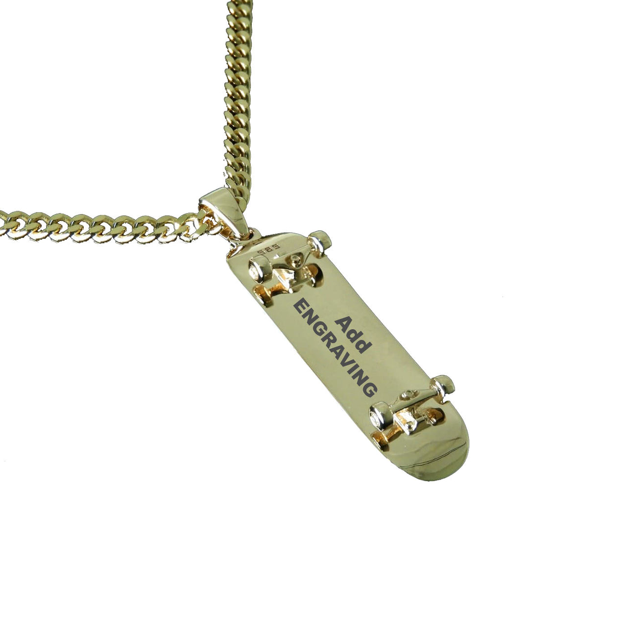 PERSONALIZED SKATEBOARD PENDANT (GOLD)