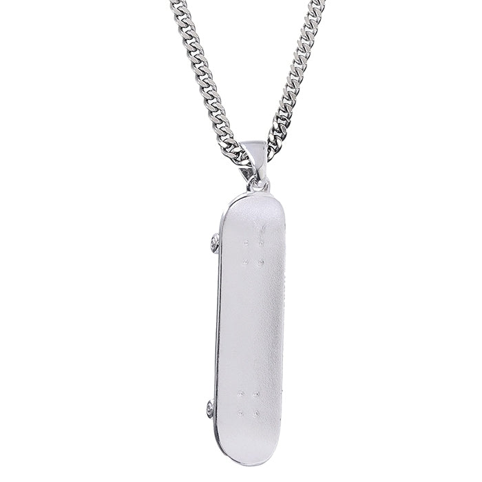 Personalized Skateboard Pendant (Silver)