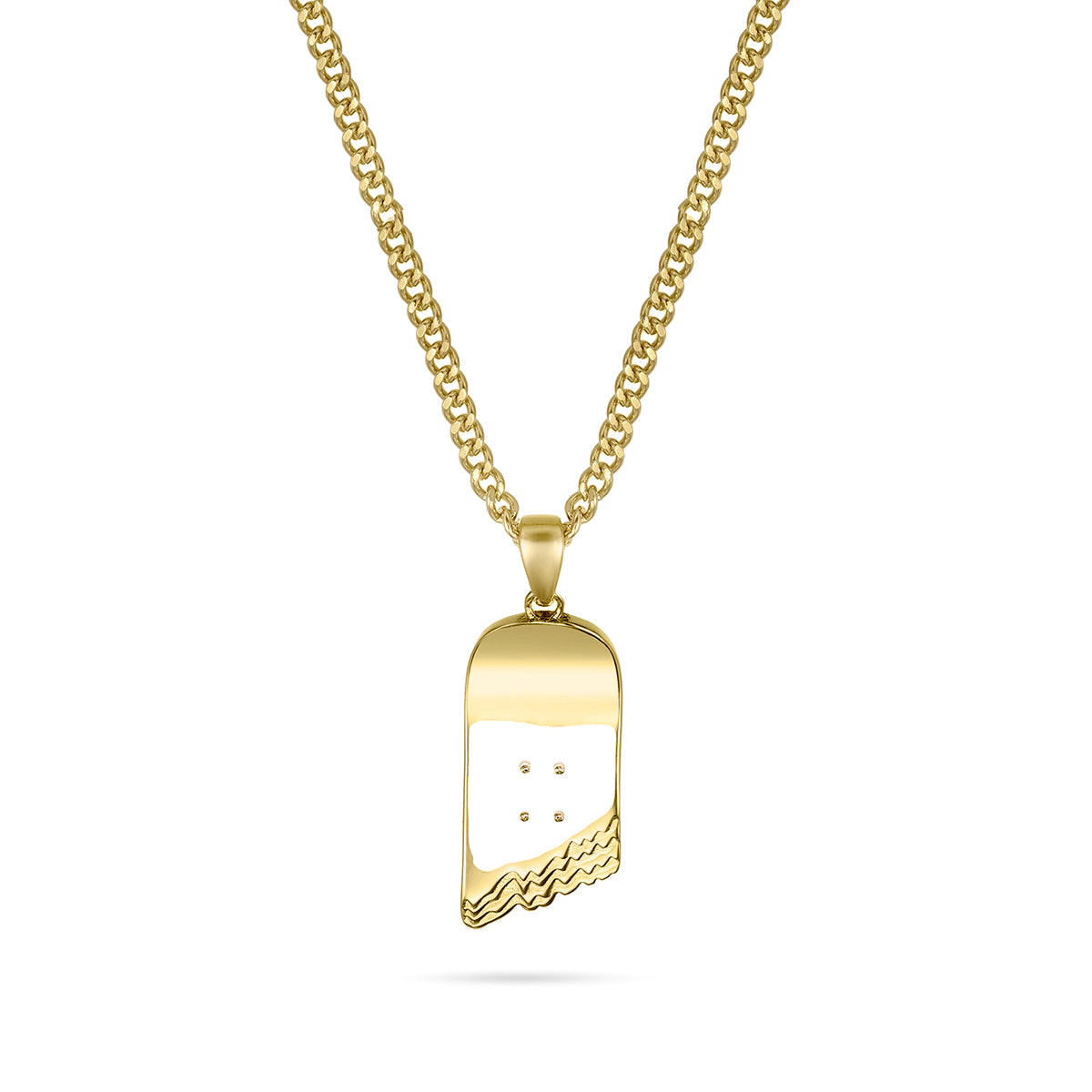 BROKEN SKATEBOARD PENDANT (GOLD)