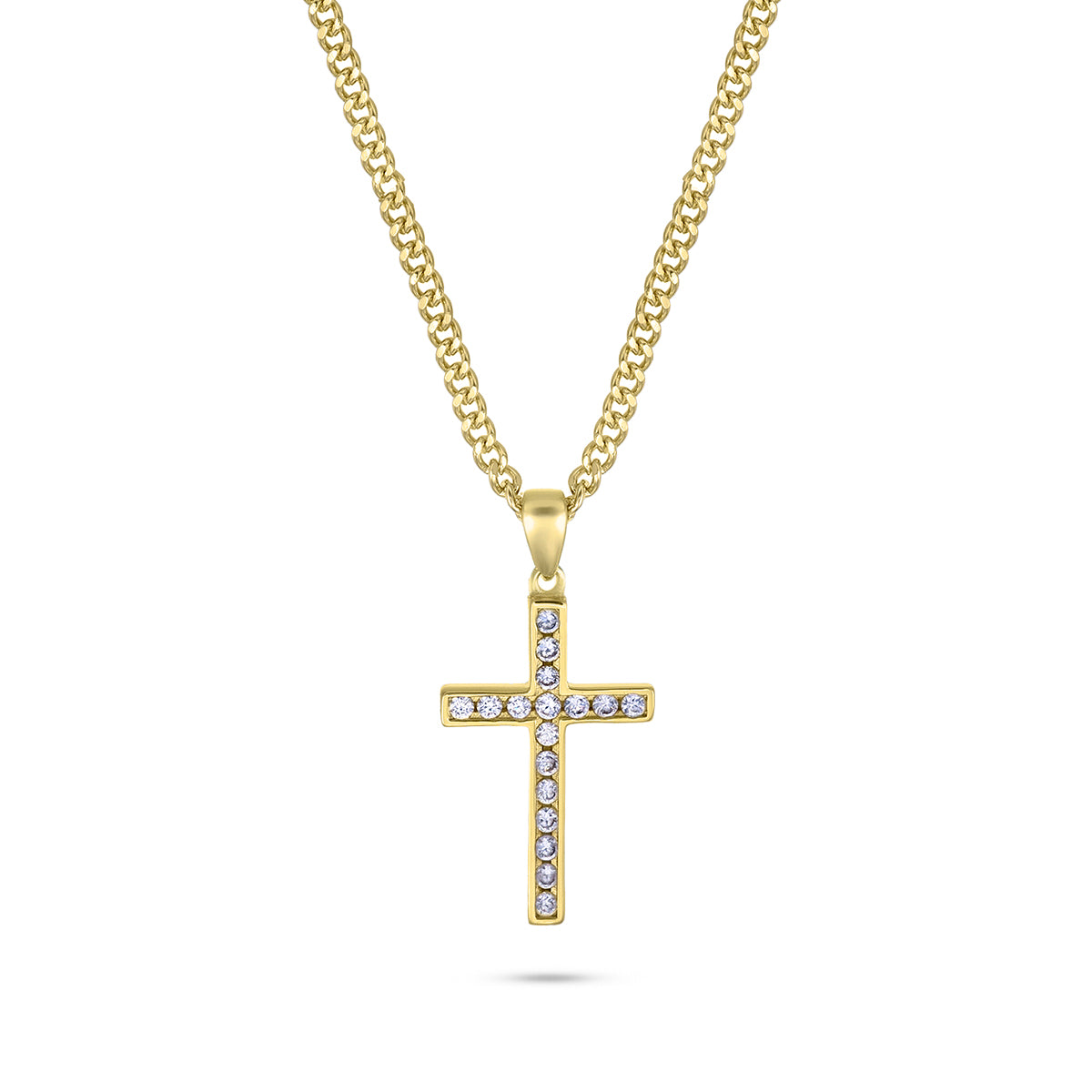 DOUBLE SIDED CROSS PENDANT (GOLD)