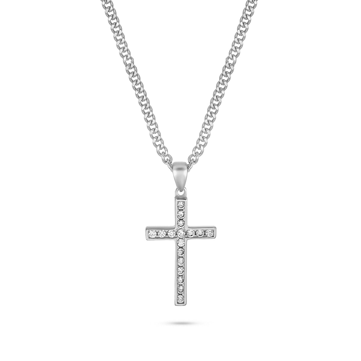 Colgante de cruz de doble cara (plata)