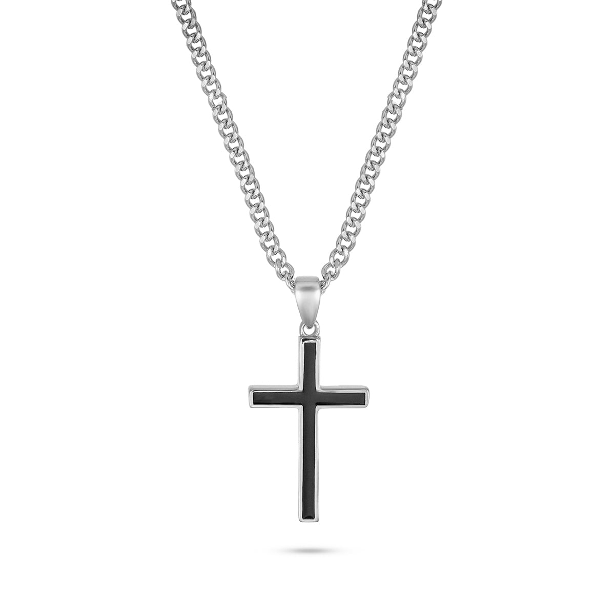 Colgante de cruz de doble cara (plata)