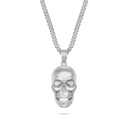 Colgante Pequeño De Calavera En Plata De Ley 925 - Incluye Cadena De Algodón Y Caja De Regalo - AFP Joyería