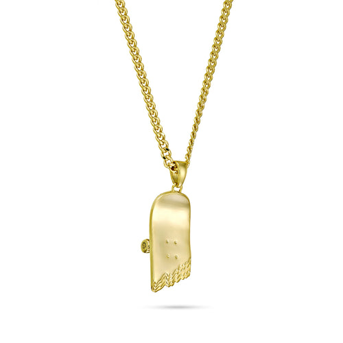 BROKEN SKATEBOARD PENDANT (GOLD)