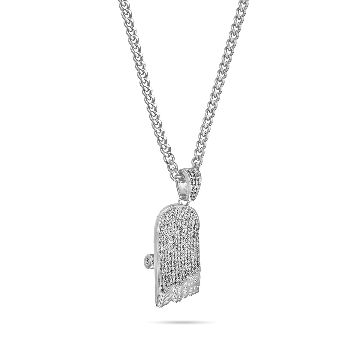 ICED OUT BROKEN DECK PENDANT (SILVER)