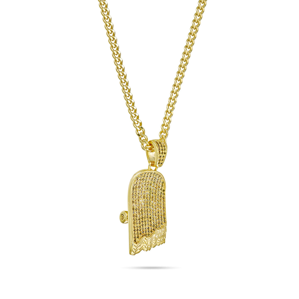 ICED OUT BROKEN DECK PENDANT (GOLD)