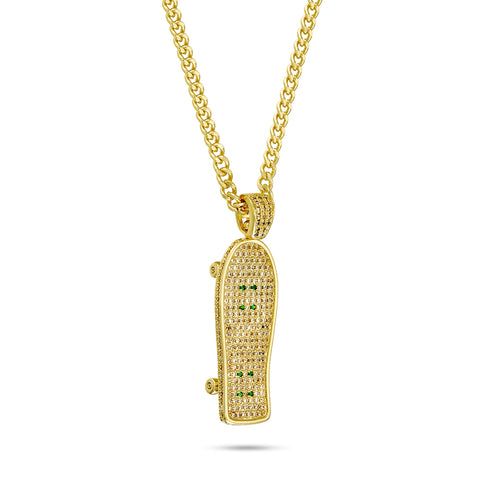 Iced Out Old School Deck Pendant (Gold)