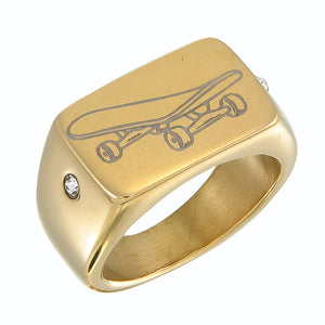 GOLD SKATEBOARD RING (GOLD)