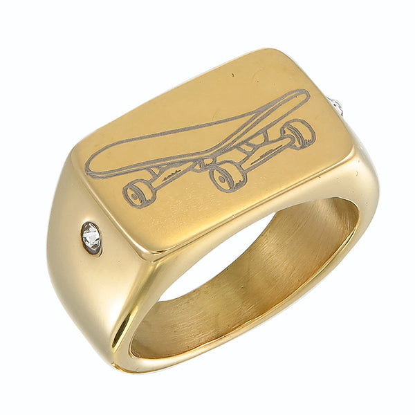GOLD SKATEBOARD RING (GOLD)