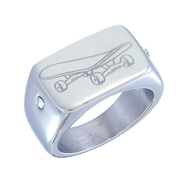 SKATEBOARD-RING (SILBER)