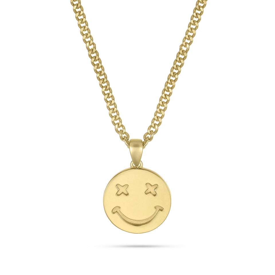 Smiley Face v2 Pendant (Gold)