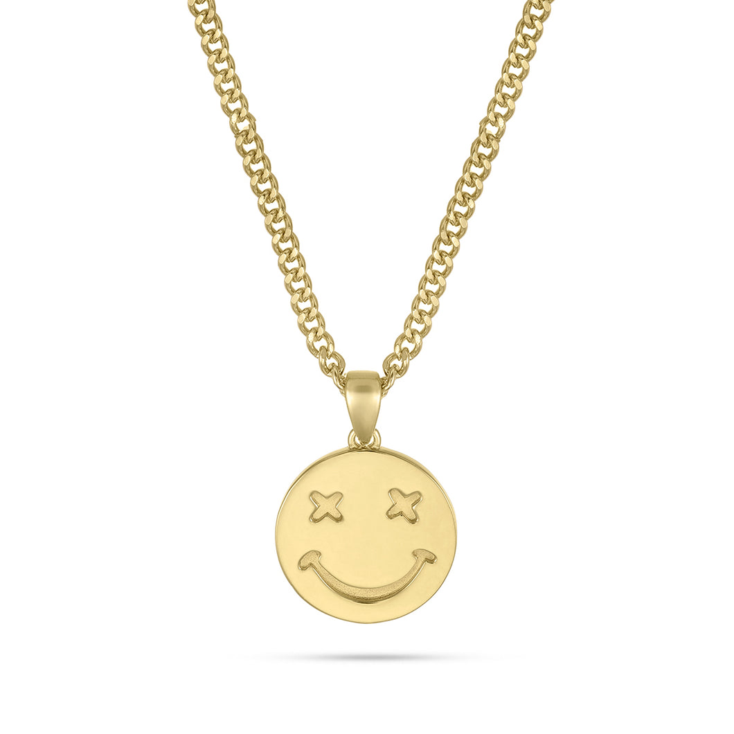 Smiley Face v2 Pendant (Gold)