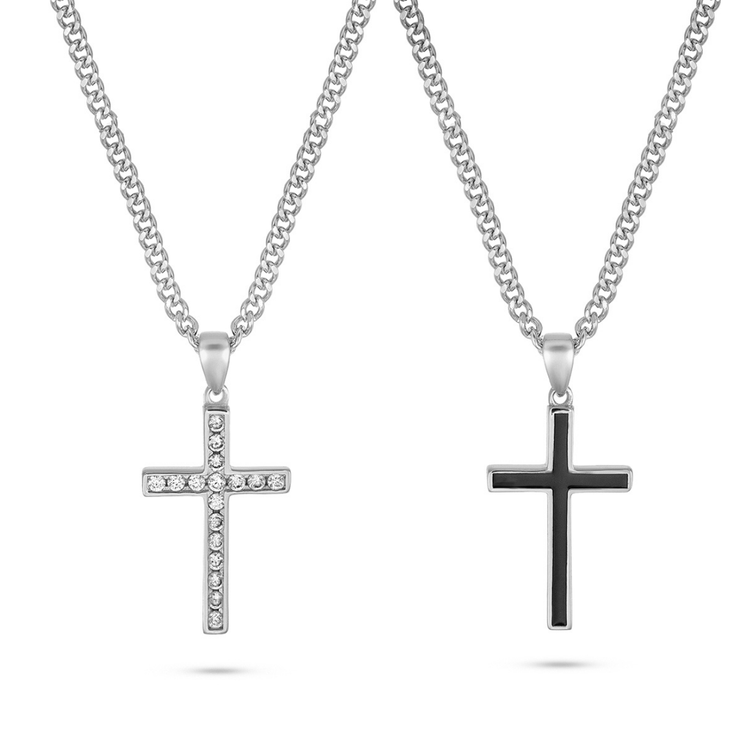 DOUBLE SIDED CROSS PENDANT (SILVER)